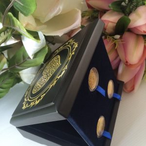 24Qirats Premium Heart Blue Mahar Box 3 coins Side